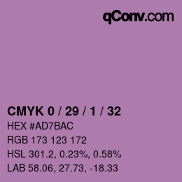 Farbcode: CMYK 0 / 29 / 1 / 32 | qconv.com