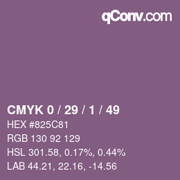 Color code: CMYK 0 / 29 / 1 / 49 | qconv.com