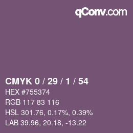 Color code: CMYK 0 / 29 / 1 / 54 | qconv.com