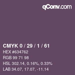 Color code: CMYK 0 / 29 / 1 / 61 | qconv.com