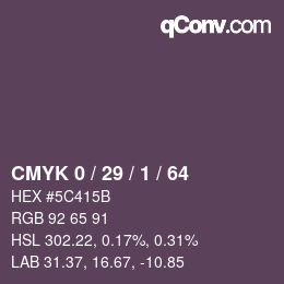 カラーコード: CMYK 0 / 29 / 1 / 64 | qconv.com