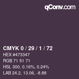 Color code: CMYK 0 / 29 / 1 / 72 | qconv.com