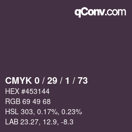 Color code: CMYK 0 / 29 / 1 / 73 | qconv.com