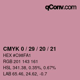 Color code: CMYK 0 / 29 / 20 / 21 | qconv.com