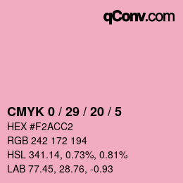 Color code: CMYK 0 / 29 / 20 / 5 | qconv.com