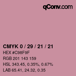 Color code: CMYK 0 / 29 / 21 / 21 | qconv.com