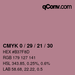 Código de color: CMYK 0 / 29 / 21 / 30 | qconv.com