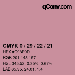 Color code: CMYK 0 / 29 / 22 / 21 | qconv.com