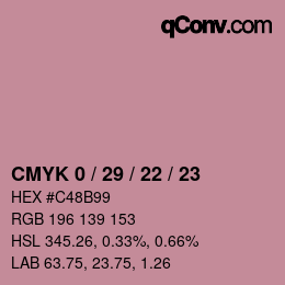 Color code: CMYK 0 / 29 / 22 / 23 | qconv.com