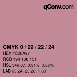 Color code: CMYK 0 / 29 / 22 / 24 | qconv.com