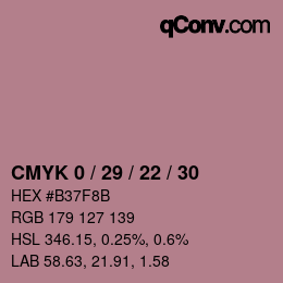 Código de color: CMYK 0 / 29 / 22 / 30 | qconv.com