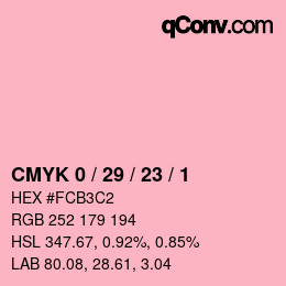 Color code: CMYK 0 / 29 / 23 / 1 | qconv.com