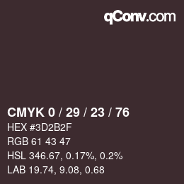 Color code: CMYK 0 / 29 / 23 / 76 | qconv.com