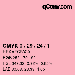 Color code: CMYK 0 / 29 / 24 / 1 | qconv.com