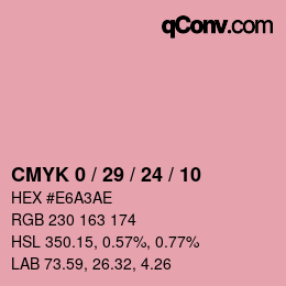 カラーコード: CMYK 0 / 29 / 24 / 10 | qconv.com