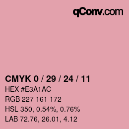 カラーコード: CMYK 0 / 29 / 24 / 11 | qconv.com