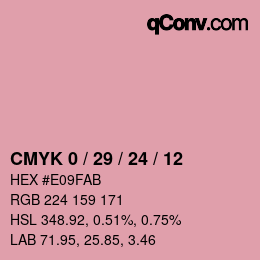 颜色代码: CMYK 0 / 29 / 24 / 12 | qconv.com