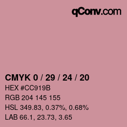 颜色代码: CMYK 0 / 29 / 24 / 20 | qconv.com