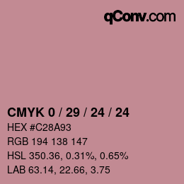 Color code: CMYK 0 / 29 / 24 / 24 | qconv.com