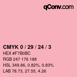 Color code: CMYK 0 / 29 / 24 / 3 | qconv.com