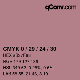 颜色代码: CMYK 0 / 29 / 24 / 30 | qconv.com