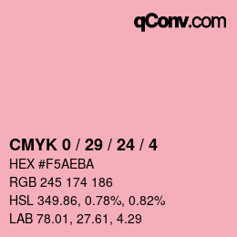 Color code: CMYK 0 / 29 / 24 / 4 | qconv.com