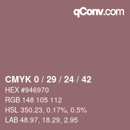 颜色代码: CMYK 0 / 29 / 24 / 42 | qconv.com