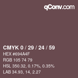 颜色代码: CMYK 0 / 29 / 24 / 59 | qconv.com