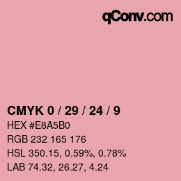 カラーコード: CMYK 0 / 29 / 24 / 9 | qconv.com