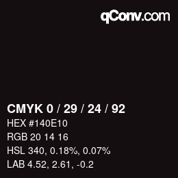 カラーコード: CMYK 0 / 29 / 24 / 92 | qconv.com