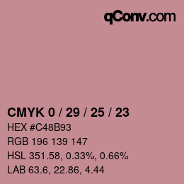 Color code: CMYK 0 / 29 / 25 / 23 | qconv.com