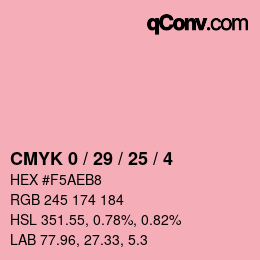 Color code: CMYK 0 / 29 / 25 / 4 | qconv.com