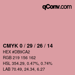 カラーコード: CMYK 0 / 29 / 26 / 14 | qconv.com