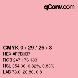Farbcode: CMYK 0 / 29 / 26 / 3 | qconv.com