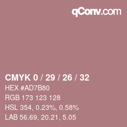 Color code: CMYK 0 / 29 / 26 / 32 | qconv.com