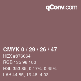 Color code: CMYK 0 / 29 / 26 / 47 | qconv.com