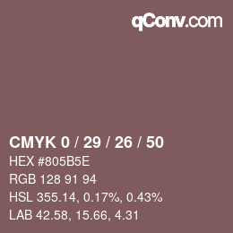 Color code: CMYK 0 / 29 / 26 / 50 | qconv.com