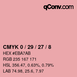 カラーコード: CMYK 0 / 29 / 27 / 8 | qconv.com