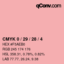 Color code: CMYK 0 / 29 / 28 / 4 | qconv.com