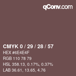 颜色代码: CMYK 0 / 29 / 28 / 57 | qconv.com