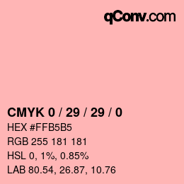 カラーコード: CMYK 0 / 29 / 29 / 0 | qconv.com