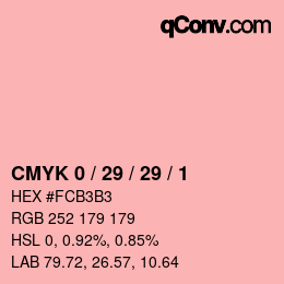 Color code: CMYK 0 / 29 / 29 / 1 | qconv.com