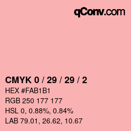 カラーコード: CMYK 0 / 29 / 29 / 2 | qconv.com