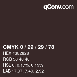 Color code: CMYK 0 / 29 / 29 / 78 | qconv.com