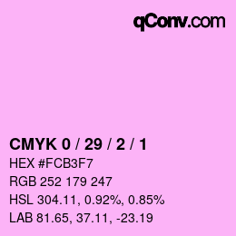 カラーコード: CMYK 0 / 29 / 2 / 1 | qconv.com
