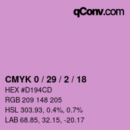 カラーコード: CMYK 0 / 29 / 2 / 18 | qconv.com