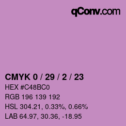 Color code: CMYK 0 / 29 / 2 / 23 | qconv.com