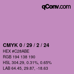 Color code: CMYK 0 / 29 / 2 / 24 | qconv.com