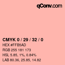 Farbcode: CMYK 0 / 29 / 32 / 0 | qconv.com