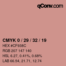 Color code: CMYK 0 / 29 / 32 / 19 | qconv.com